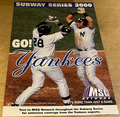 2000 MLB New York Yankees & N. Y. Mets Subway Series 17" x 11" Two-Sided Poster Cover