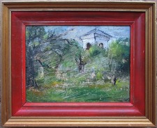 Haus in der Landschaft - signiert  L.Hayet ? 