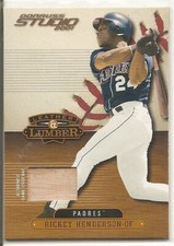 Rickey Henderson bat card - Donruss Studio 2001
