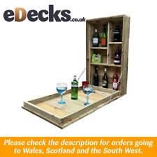 Treated Timber, Fold Out, Wall Mounted Drinks Bar, Garden Decoration, Cheap