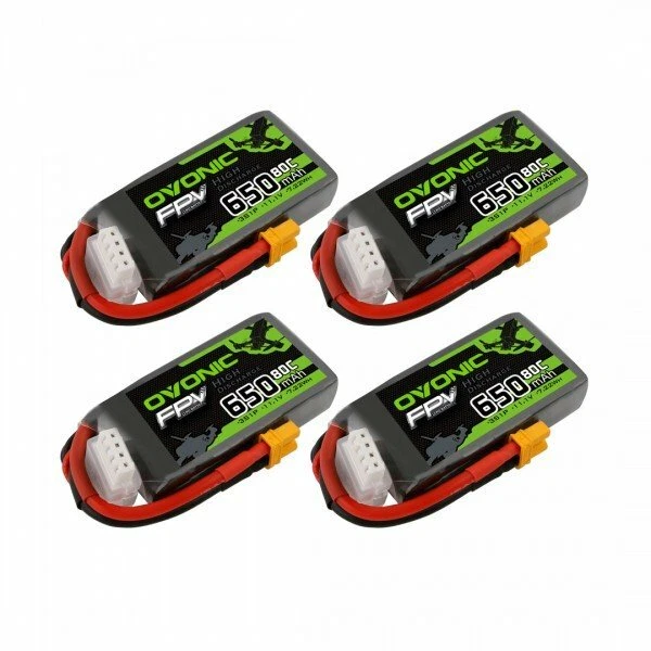 4X Ovonic 3S 650mAh Lipo Akku 11.1V 80C XT30 für Micro FPV 2-3'' Renn drohne - Bild 1 von 4