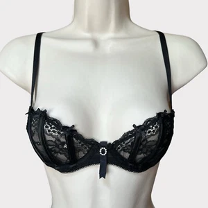 Ann Summers Lace Bonded Caged Cups Bra, Size 32B, Black - Picture 1 of 6
