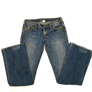 Jeans argento Tina vita bassa anticato stivaletto taglio jeans donna taglia 29 - Foto 1 di 9