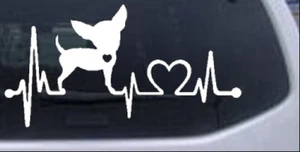 Chihuahua Love Heartbeat Monitor Car Truck Window Laptop Decal Sticker 6X3.2 - Picture 1 of 33