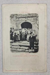 CARTOLINA POTENZA SAN PAOLO ALBANESE COSTUMI MATRIMONIO VIAGGIATA 1917 FORMATO P - Imagen 1 de 6