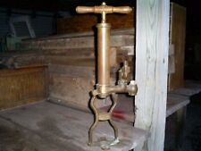 Antique C.PERKES Nautical Manual Bilge Pump Brass/Bronze Body & Base Wood Handle