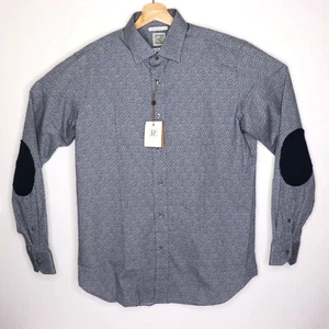 Nueva con etiquetas R por Robert Graham Camisa Para Hombre Azul Cachemira Floral Parche en el Codo con Botones L - Imagen 1 de 6