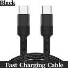 Usb C To Usb C Cable Pd 60w Fast Charger Braided Long Type-c Lead For Samsung Uk