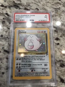 PSA 7 - Chansey #3/130 - Base Set 2 - WOTC Holo Rare Pokemon Card - NM Near Mint - Picture 1 of 6