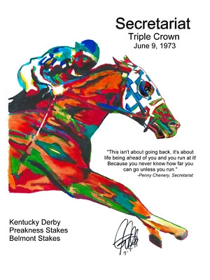 Secretariat Triple Crown Horse Racing Print Poster Wall Art 8.5x11 - Image 1 of 4