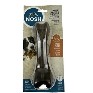 ZEUS Nosh Dog Chew Bones, Dog Chew Toys Long Lasting Bacon Large 7" - Picture 1 of 5