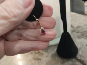 LUXURIANT PREMIUM BIXBITE(LG)WhiteZirconLeverBkEarrings/18KVermeil/Slvr,TCW=0.90 - Picture 1 of 15