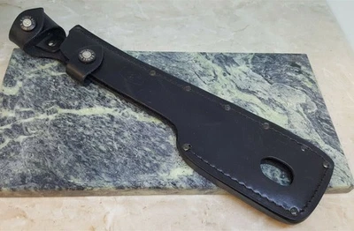 Bainha de faca vintage BUCK 108 Compadre FROE facão couro preto feita nos EUA - Imagem 1 de 4