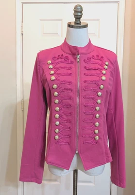 Chaqueta Militar Rock Steampunk Punk Rosa Caliente Flor Orquídea Talla 10 Para Mujer Nueva con Etiquetas Foto 1 de 4