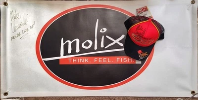 Mike Iaconelli ONE-OF-A-KIND 签名 定制 Molix 横幅/官方情人帽子 罕见 — 第 1/3 张图片