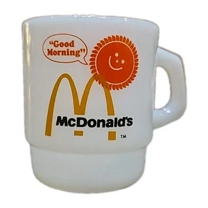 Taza de café McDonald's Good Morning de vidrio con leche de colección Anchor Hocking  - Imagen 1 de 5