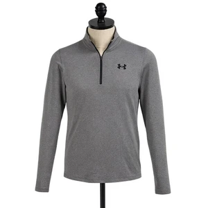 Under Armour HeatGear Quarter Zip Mens S Gray Athletic Performance Training - Picture 1 of 9