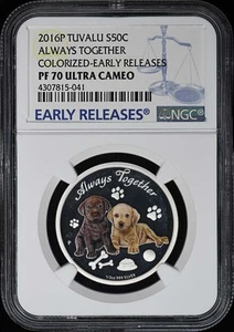 2016P TUVALU COLORIZED EARLY RELEASES S50C NGC PR70DCAM - Picture 1 of 2