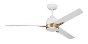 Fuller 1-Light 52" Hanging Ceiling Fan in White with Satin Brass - Picture 1 of 1