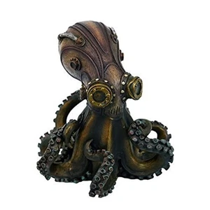 Steampunk Octopus Statue Figurine Metal Gears Steam Punk Kraken Decoration New - Picture 1 of 2