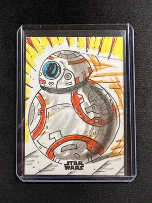 2024 Topps Chrome Star Wars Galaxy 1/1 Sketch of BB-8 by Mike LaPeruta - Image 1 of 2