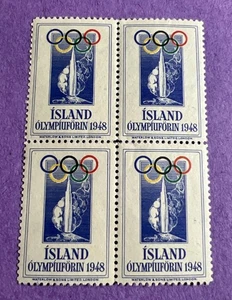 Islandia 1948 - MNH - Cartel Olímpico Bloque de 4 sellos. - Imagen 1 de 1