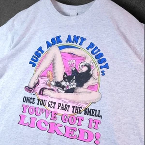 Camisa sexual vintage para hombre XL gris años 90 divertida broma sucia camiseta puntada única dibujos animados - Imagen 1 de 9