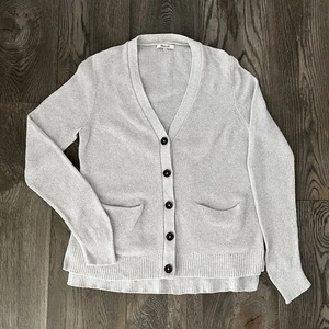 MADEWELL grauer strukturierter Cardigan Strickpullover mit Knopfleiste Größe M - Bild 1 von 6