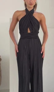Billy J Womens Black Jumpsuit Halter Style Backless AU 12 US 8 BNWT - Picture 1 of 11
