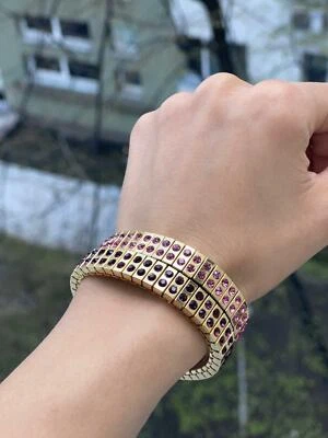 Purple prom bracelet Amethyst gold jewelry Handmade present for herTeenage Grad - Image 1 of 4