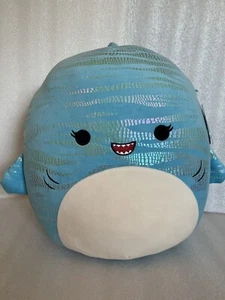 Squishmallows Official Kellytoy LAMAR The SHARK 16 Inch Soft Animal Plush New - Picture 1 of 7