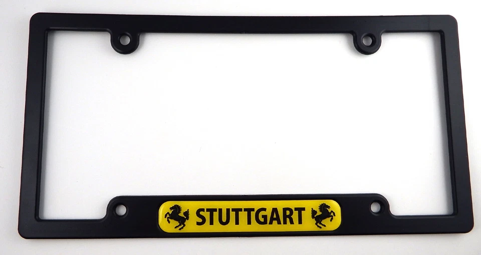 Stuttgart Flag Black Plastic Car License plate frame dome decal Foto 1 de 1