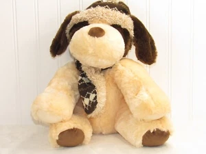 Hug Fun International St Jude Soft Stuffed Winter Dog with Brown Hat Scarf 12” - Picture 1 of 8