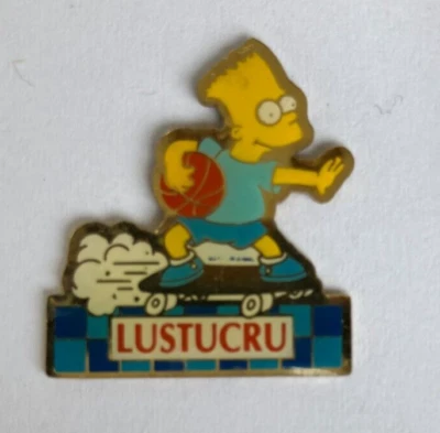 96 - Pin's BART SIMPSON BASKEBALL LUSTUCRU - THE SIMPSONS T.M 1992 MATT GROENING - Photo 1/2