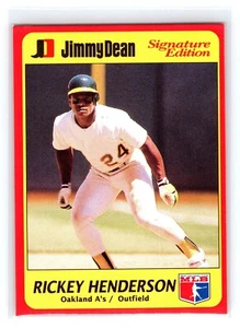 1991 Jimmy Dean Signature Edition #17 Rickey Henderson Oakland Athletics - Picture 1 of 2