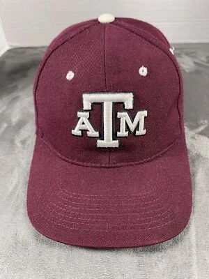 Maroon FItted Texas A&M Aggies Gig 'Em Thumbs Up Hat Cap Zephyr College Station - Image 1 of 4