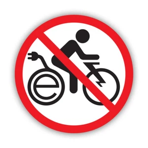 No E-Bikes Sticker Decal - Weatherproof - no electric bike electrical bikes - Bild 1 von 4