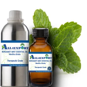 PURE BERGAMOT MINT ESSENTIAL OIL Mentha citrat NATURAL HERBAL AROMA - Picture 1 of 30