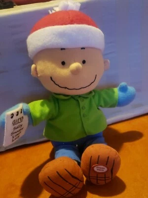 Hallmark 10" Talking Charlie Brown Plush Picking the Perfect Gift Stuffed - Image 1 of 4