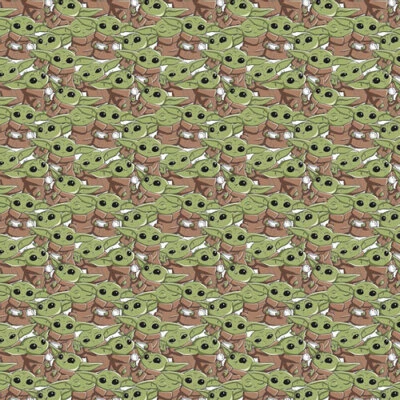 CAMELOT FABRICS Star Wars Mandalorian Baby Yoda - Poses - Cotton Fabric - Half Metre