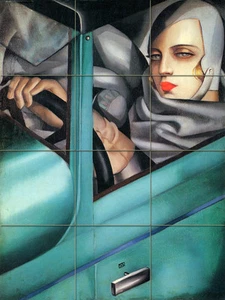 Ceramic Mural Backsplash Art Deco Automobile Tile #47 - Picture 1 of 2