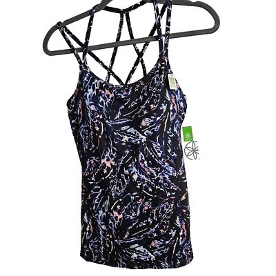 NEW Gaiam Womens  Yoga Tank Top Joelle Print Strappy Back Om-Dri Small - Image 1 of 4