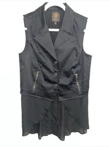 Chaleco negro de diseñador Alice Through The Looking Glass de Colleen Atwood mediano M - Imagen 1 de 9