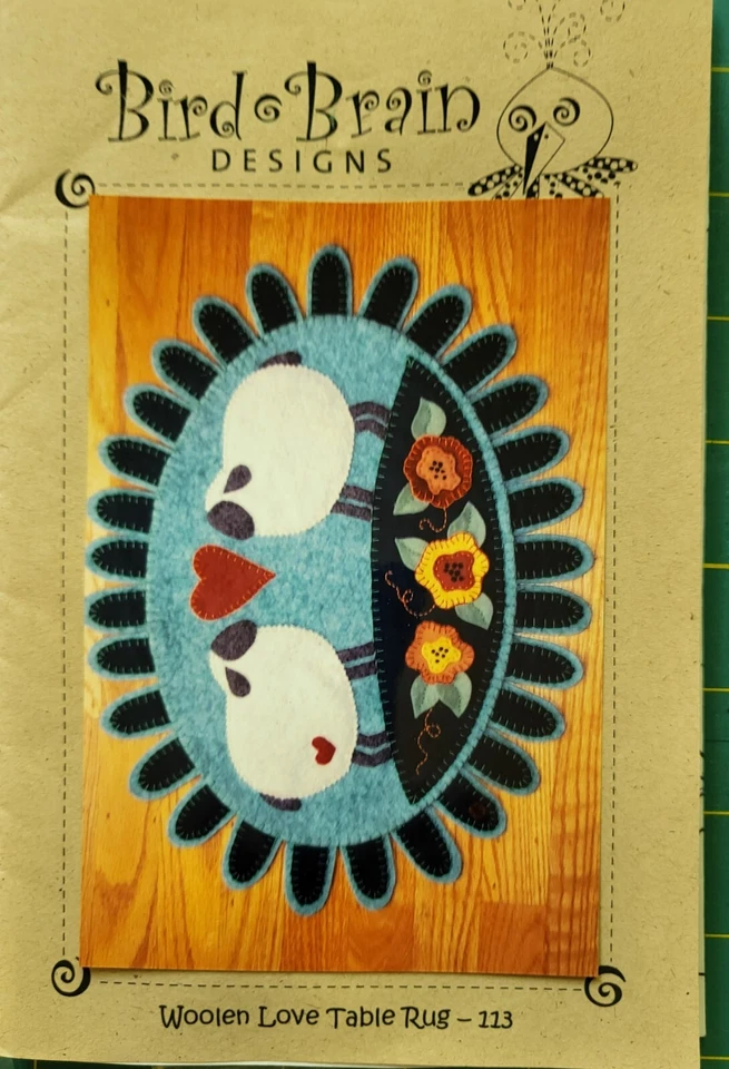 BIRD BRAIN DESIGNS "WOOLEN LOVE TABLE RUG" PATTERN - Image 1 of 2