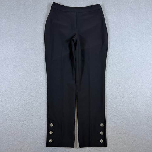 Pantalone donna Kate Spade nero elegante taglia 0 impreziosito alla caviglia slim fit 26x26