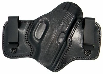 Right Hand Black Leather Dual Clip IWB Concealment Holster - CHOOSE - Image 1 of 4