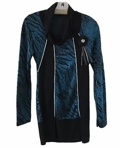 Italian Lady Gazzalino Long Sleeve Shimmering Cowl Neck Tunic Size S/M - Picture 1 of 6