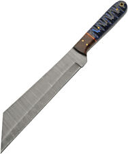 Damascus DM-1368BL 8.75" Damascus Blade Black/Blue Handle Celtic Seax Knife