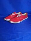 Vans Off the Wall Red Red Canvas Skateboarding Shoes Mans 8.5 Womens 10 Low Top