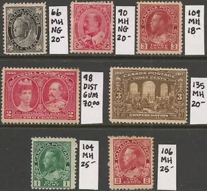 CANADA (1897-1925) MH Early Classics QV-KGV / CV $198US (2 pics) 620 - Picture 1 of 2